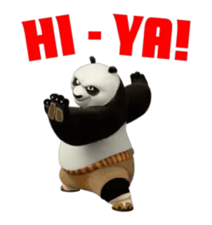 👊 32ea3758 Po Kung Fu Panda HI - YA! panda, kung fu, artes marciais, animado, personagem, hi-ya whatsapp sticker