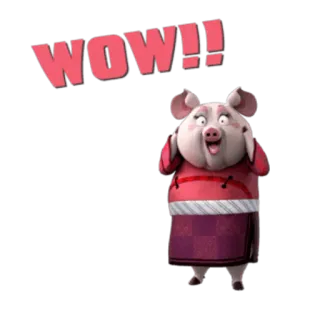😧 92d77624 WOW!! porco, exclamação, surpresa, uau, fofo, animal whatsapp sticker