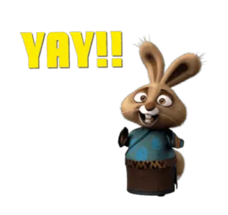 🙌 a575b537 YAY!! coelho, coelho, oba, celebração, feliz, animado whatsapp sticker