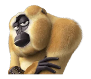 😐 d1aaf8a3 macaco, animal, desenho animado, símios, gibão whatsapp sticker