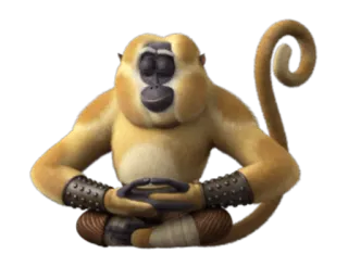 🐒 e52560fc Monkey Kung Fu Panda desenho animado, macaco, Kung Fu Panda, personagem, artes marciais whatsapp sticker