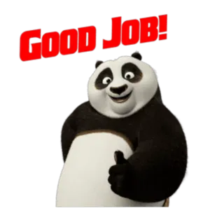 👍 ff805a31 Po Kung Fu Panda Good Job! Kung Fu Panda, Panda, Bom trabalho, Parabéns, Polegar para cima, Positivo whatsapp sticker