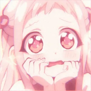 🐇 202fd2ac Nene Yashiro Toilet-bound Hanako-kun Anime, Słodkie, Dziewczyna, Różowy, Nerwowy telegram sticker