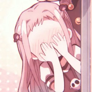 🐇 efa8633c Yashiro Nene Toilet-bound Hanako-kun Anime, dziewczyna, rumieniąca się, słodka, zawstydzona telegram sticker