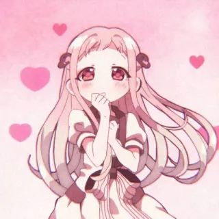 🐇 f0a378cd Nene Yashiro Toilet-bound Hanako-kun Anime, Różowy, Słodkie, Serca, Manga telegram sticker