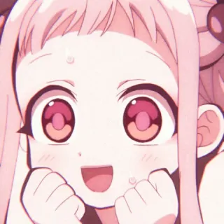 🐇 f15af09f Yashiro Nene Toilet-bound Hanako-kun anime, dziewczyna, słodkie, różowy, szczęśliwy telegram sticker