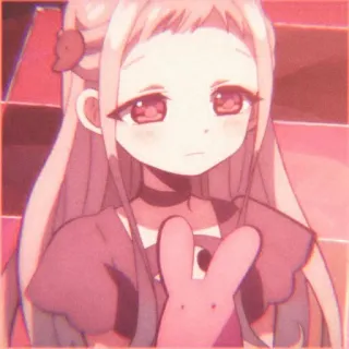 🐇 f47cc4fe Yashiro Nene Toilet-bound Hanako-kun Anime, Dziewczyna, Smutna, Manga, Różowy, Postać telegram sticker