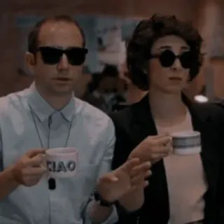 😎 5d06561e CIAO leute, sonnenbrille, kaffee, ciao, gruß telegram sticker