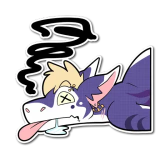 😵 0f402b12 Sloshed アニメ, 獣人, 疲れた, アルコール, 酔っ払い telegram sticker