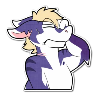 😫 4b1b7261 ケモノ, アンソロ, 汗, 心配, カートゥーン, イラスト telegram sticker