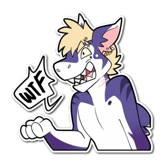 😡 4ed1378c WTF 獣人, サメ, アンスロ, カートゥーン, 表情, WTF telegram sticker