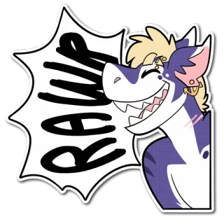 🗯 6aedcdf3 RAWR ケモノ, サメ, アニメ, 擬人化, 動物, モンスター telegram sticker