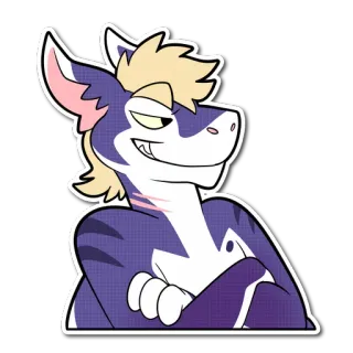😏 81b709ab 獣人, 人外, 動物, サメ, ドヤ顔, アニメ telegram sticker