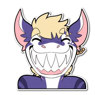 😁 8efc360e ケモノ, 笑顔, 漫画, クリーチャー, 幸せ, 動物 telegram sticker