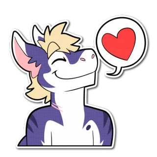 ❤ b0ade91c ケモノ, 獣人, カートゥーン, ハート, 愛, 愛情, 笑顔, かわいい telegram sticker