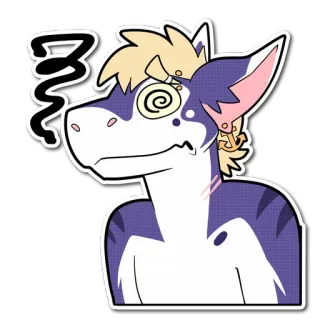 😖 e49e49cb zzz ケモノ, アンソロ, 眠い, めまい, カートゥーン, ステッカー, キャラクター telegram sticker