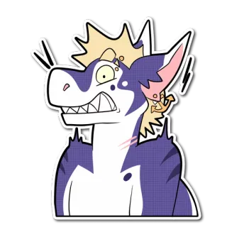 😱 ef170a0e ケモノ, 擬人化, 恐竜, びっくり, ステッカー telegram sticker