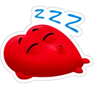 😴 593586a9 zzz heart, sleeping, zzz, cartoon, red, dream telegram sticker