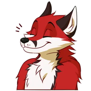 😊 20c2ef84 fuchs, tier, cartoon, rot, fell, lächeln telegram sticker