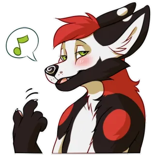 😚 c6fa7a25 Furry, Tier, Cartoon, Anthropomorph, Musik, Sticker telegram sticker