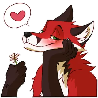 ❤ fa7e330e fuchs, anthropomorph, herz, liebe, niedlich, blume telegram sticker