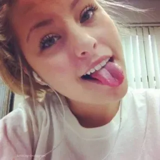 😝 4662d1f3 selfie, woman, tongue, portrait, teen, girl telegram sticker