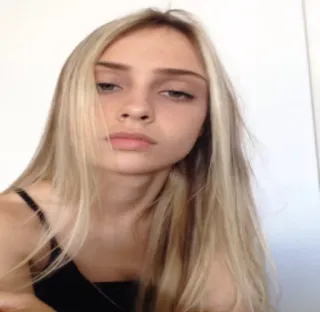 😒 a210d704 portrait, blond hair, woman, teenager, girl, female, person telegram sticker