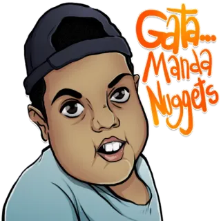 🍤 bd7b54f4 Gata Manda Nuggets dibujos animados, gracioso, meme, chico, retrato telegram sticker
