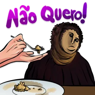 😒 e598e653 Não Quero! comida, no, rechazo, comer, comida, disgusto telegram sticker