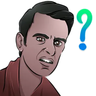 😳 f57e06c0 pregunta, hombre, expresión, confusión, duda, incertidumbre telegram sticker