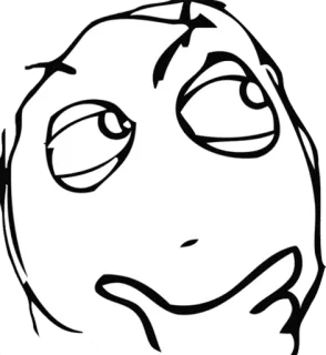 😕 0f2ca609 meme, thinking, confused, expression whatsapp sticker