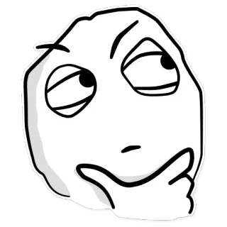😕 1b00fda9 pensée, mème, expression, pensif, visage, question whatsapp sticker