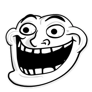 😜 329b76ef Trollface Trollface, Meme, Meme Internet, Troll, Drôle, Dessin animé whatsapp sticker