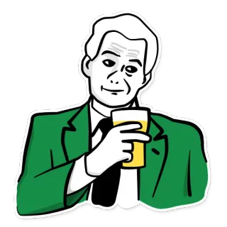 🍺 7d88e6d5 homme, boire, costume, bière, alcool whatsapp sticker