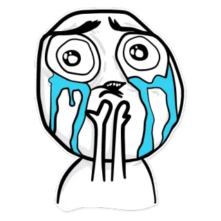 😢 e76114b7 Mème, Pleurs, Triste, Émotionnel, Mème Internet, Rage Comic whatsapp sticker