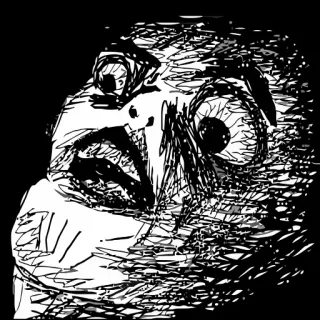 😱 77d30343 Meme, Rage face, Zszokowany, Horror, Krzyk telegram sticker