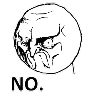 😠 cfdae08e NO. Meme, Nie, Zły, Rage face, Meme internetowy telegram sticker