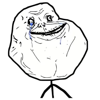 😢 de807909 Mem, Forever Alone, Smutny, Mem internetowy, Samotny, Płaczący telegram sticker