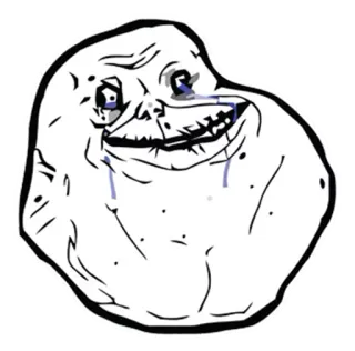 ® 5442a22b Мем, один, грустный, Интернет-мем, Forever Alone telegram sticker
