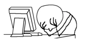 ® 9a93297d Мем, Компьютер, Человечек, В стрессе, Уставший, Разочарованный telegram sticker