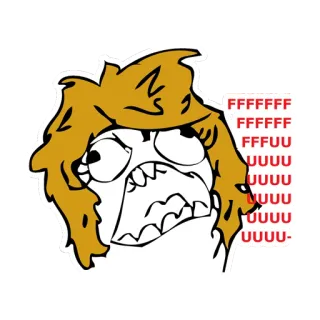 😡 6c1eb069 FFFFFFFUUUUUUUUU- Meme, Rage Comic, Lustig, Internet, Wut telegram sticker