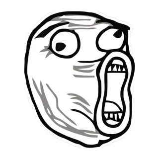 😆 e6f7e593 Meme, Trollface, Internet Meme, Rage Comic, Humor telegram sticker