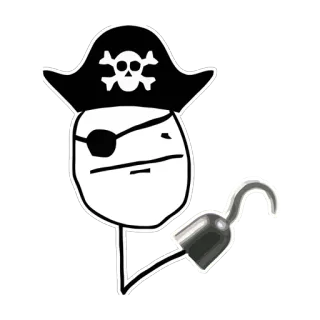 ⚓ ff331f24 pirat, meme, lustig, cartoon, humor, augenklappe, haken telegram sticker