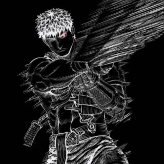 🌟 e9e7fefc Guts Berserk Берсерк, Гатс, Аниме, Манга, Воин, Меч whatsapp sticker