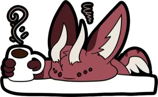 ❤ 5f7e5407 kopi, binatang, cangkir, lucu, malas, relaksasi telegram sticker