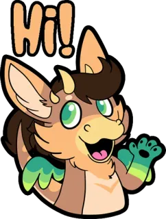 👋 bd84ce20 HI! salam, hai, ramah, hewan, imut, kartun, melambai telegram sticker