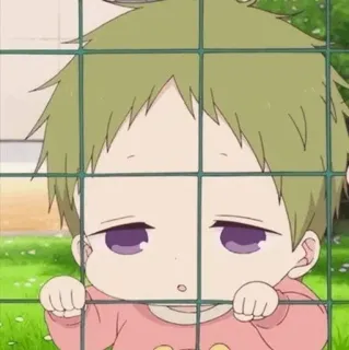 😐 cd6a23a1 Аниме, Ребенок, Грустный, Милый, Забор whatsapp sticker