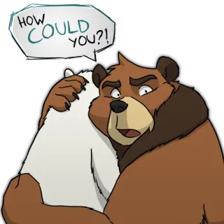 😰 b47c51f7 HOW COULD YOU?! beruang, kartun, peluk, pertanyaan, sedih telegram sticker