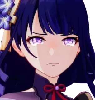 ⚡️ 23c0293f Raiden Shogun Genshin Impact 애니메이션, 비디오 게임, 울음, 슬픈, 라이덴 쇼군, 원신 whatsapp sticker