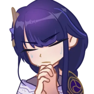 ⚡️ 617bf328 Raiden Shogun Genshin Impact Anime, Game, Cô gái, Đổ mồ hôi, Dễ thương, Ngượng ngùng telegram sticker